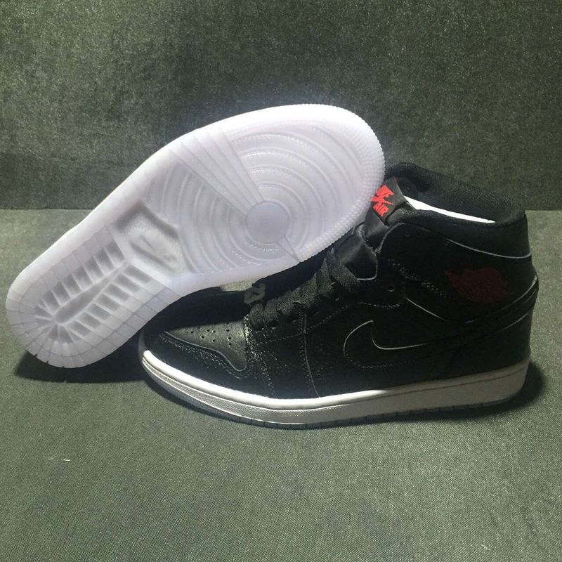 Classic Air Jordan 1 Mid All Black Shoes - Click Image to Close